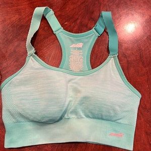 Avia Mint Padded Sports Bra w/Mesh Crossback & Removable Cups.